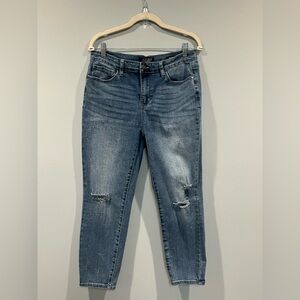 JUDY BLUE Relaxed Fit Stretch Jeans Women’s Size‎ 32 Mid Rise Distressed Splash